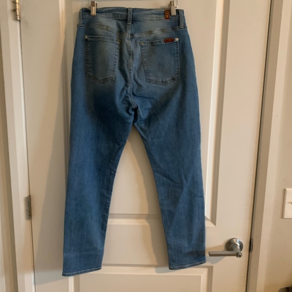 7 For All Mankind Blue Straight Leg Denim - Picture 11 of 13